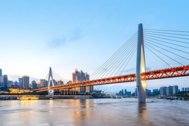Çin Chongqing şehir ışıkları