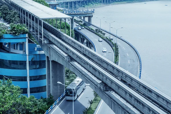 Chongqing China dimensionale verkeer — Stockfoto