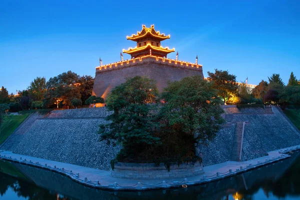 Torre Esquina Antigua Muralla Dinastía Ming Fue Construida 1374 Xian —  Fotos de Stock