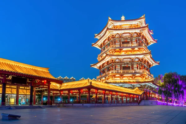 Klassieke Architectuur Nacht Uitzicht China — Stockfoto