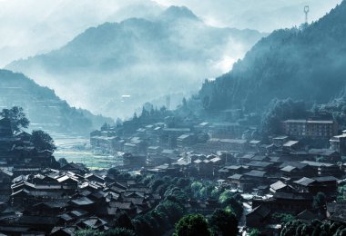 Çin Guizhou Xijiang Miao Köyü