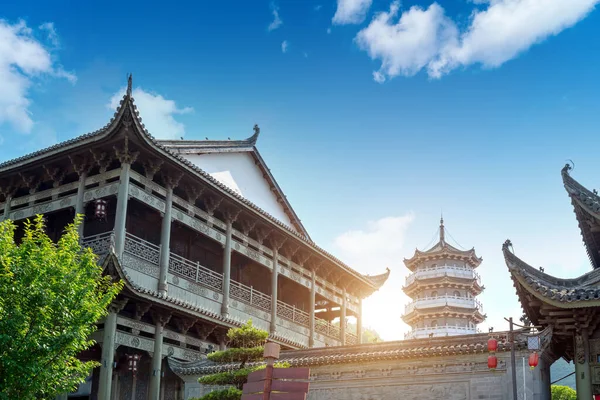 Kínai Hagyományos Ősi Építészet Pagoda Ókori Építészet Jószerencséért Imádkozott — Stock Fotó