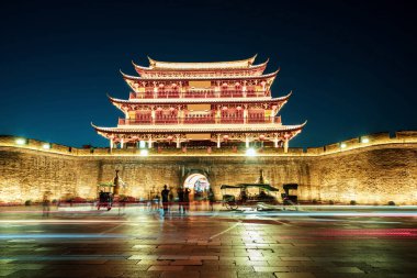 Çin 'in Guangdong Eyaleti Chaozhou şehrinde antik şehir ve şehir duvarları harabe..