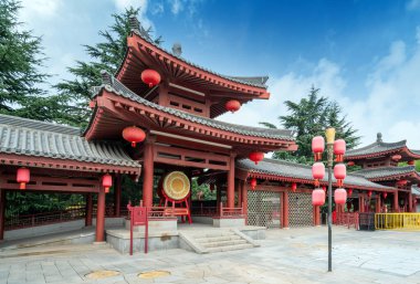 Xi 'an' da klasik mimari, Shaanxi Eyaleti, Çin.