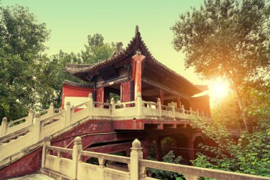 Baima Tapınağı 'ndaki antik binalar, Luoyang, Çin.