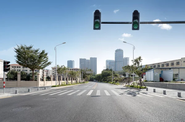 Centrala Affärsdistrikt Vägar Och Skyskrapor Xiamen Kina — Stockfoto