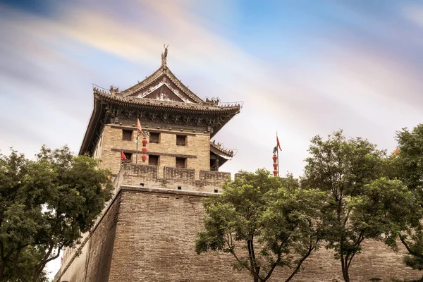 Oude Stadsmuren China Landschap Schemering — Stockfoto