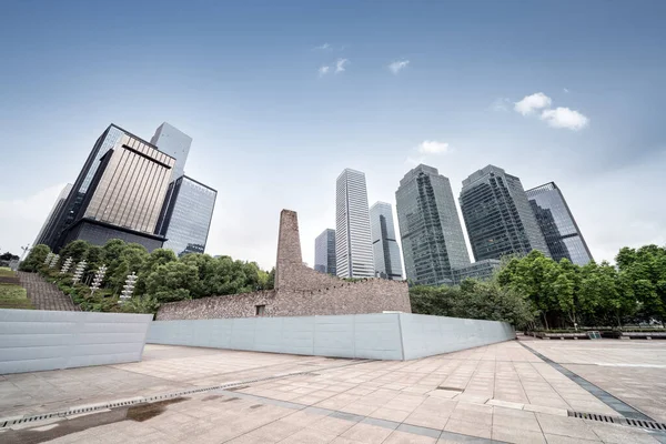 Empty Modern Square Skyscrapers Modern City — Stock Photo, Image