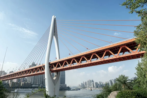 Skyline Von Chongqing Moderne Brücken Und Wolkenkratzer — Stockfoto