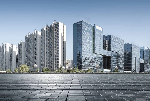 Plaza Moderne Wolkenkrabbers Xiamen Cbd Fujian China — Stockfoto