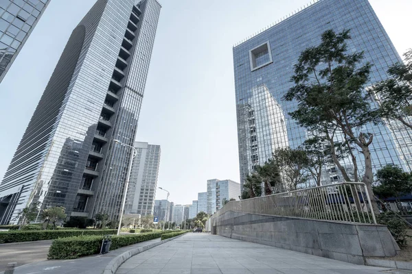 Plaza Nowoczesne Drapacze Chmur Xiamen Cbd Fujian Chiny — Zdjęcie stockowe