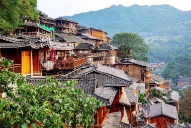 Çin Guizhou Xijiang Miao Köyü