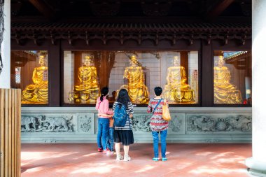 Xiamen, Çin - 2 Kasım 2020: Xiamen, Çin 'deki Güney Putuo Tapınağı manzarası.