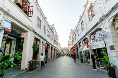 Chaozhou, Çin-Ekim 27,2020: Chaozhou Paifang Caddesi Çin 'de eşsiz bir kültürel manzaradır.