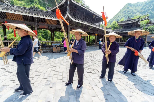 Xijiang Chiny Wrzesień 2020 Mieszkańcy Miao Xijiang Guizhou Świętują Swoje — Zdjęcie stockowe