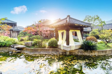 Güzel bir yaz, Guizhou, Çin 'deki antik şehir parkı.