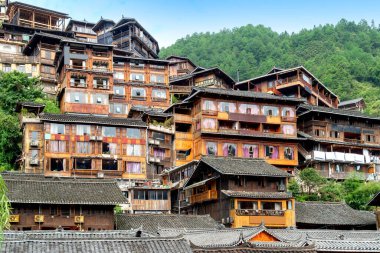 Çin Guizhou Xijiang Miao Köyü