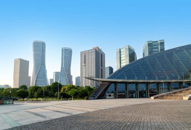 Hangzhou Çin 'deki modern binalar