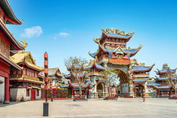 Chinese-style ancient architecture, Hainan, China.