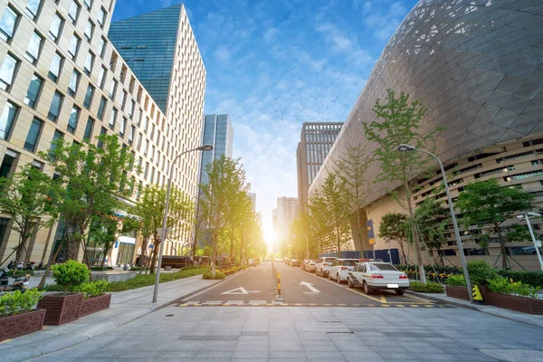 Paesaggio Urbano Piazze Edifici Alti Ningbo Cina — Foto Stock