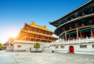 Şehirdeki antik binalar, Liuzhou, Guangxi, Çin.