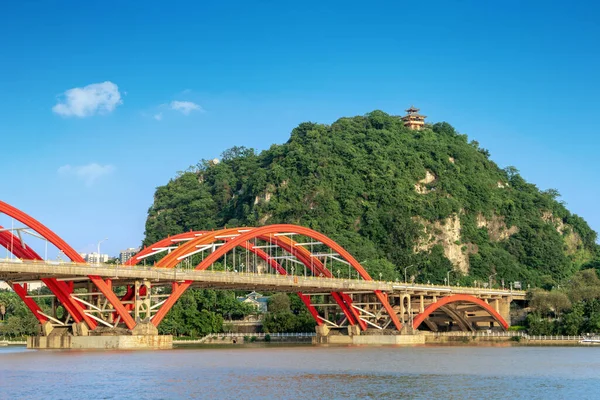 Scenery Both Sides Liujiang River Urban Landscape Liuzhou Guangxi China — Stock Photo, Image