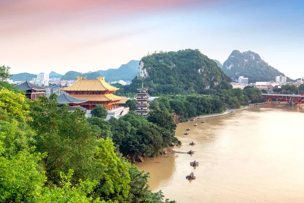 Scenery Both Sides Liujiang River Urban Landscape Liuzhou Guangxi China — Stock Photo, Image