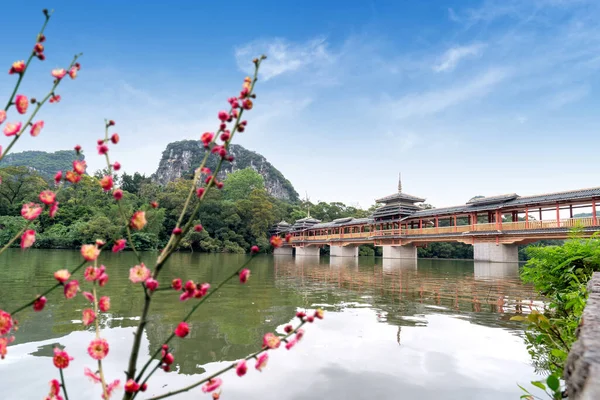 Een Brug Met Etnische Kenmerken Liuzhou Guangxi China — Stockfoto