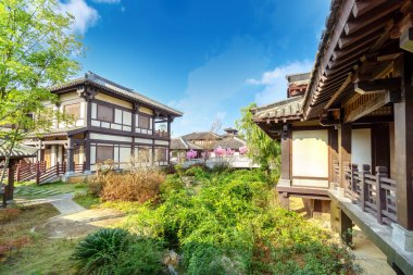 Sui ve Tang Hanedanlığı kalıntıları parkında klasik mimari, Guizhou, Çin.