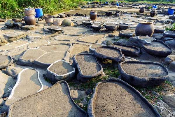 Salt Pan History More Thousand Years Hainan China — 스톡 사진