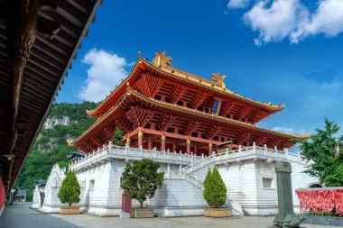 Antik tapınak binası, Liuzhou, Çin.