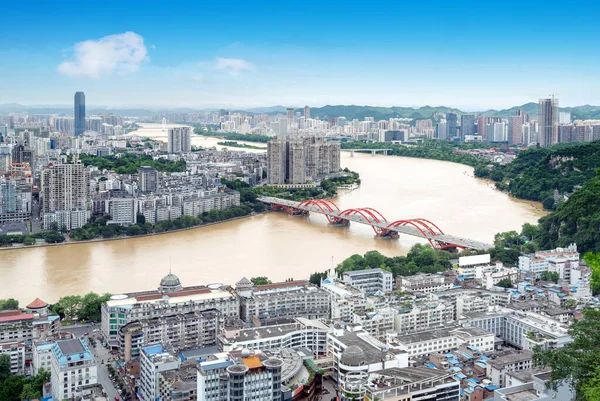 Liujiang Fluss Und Stadtlandschaft Liuzhou Guangxi China — Stockfoto