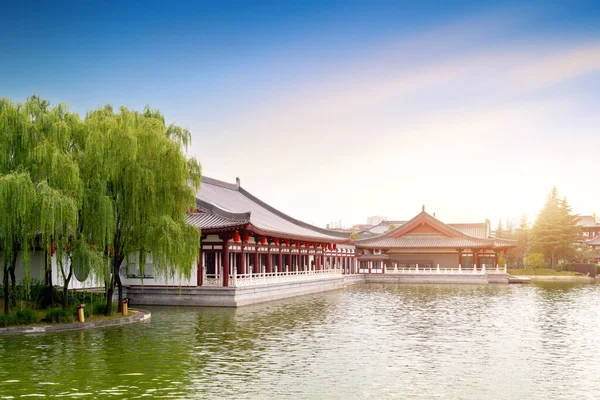 Bir datang furong parkı manzarası, burası ünlü bir turist manzarası. Xi 'an, Çin.