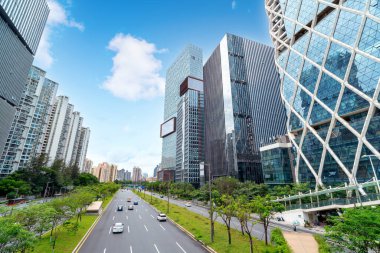 Teknoloji şehrindeki gökdelenler, Çin, Shenzhen 'dir..