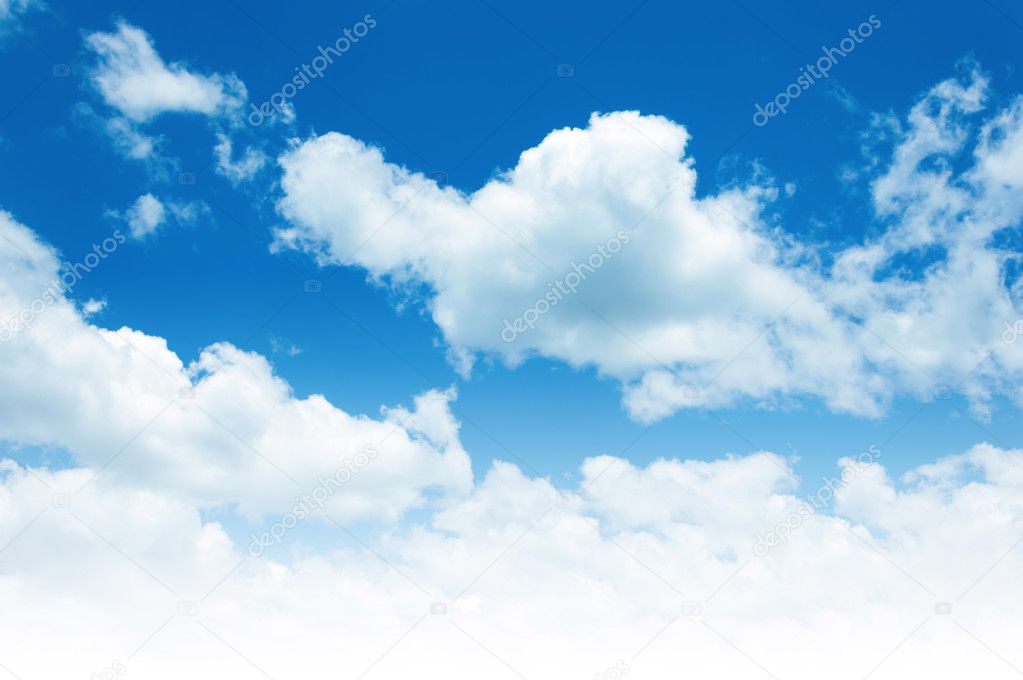 Beautiful blue sky and white clouds