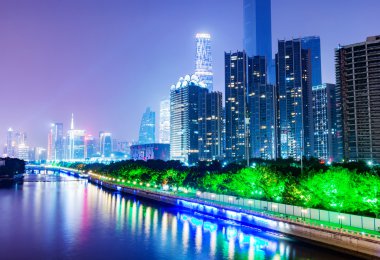 Çin Guangzhou gece