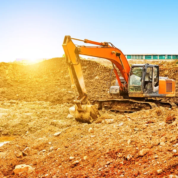 Construction site excavator — Stock Photo, Image