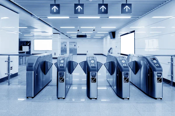 Subway station entrance automatic ticket machines — Stock Photo, Image