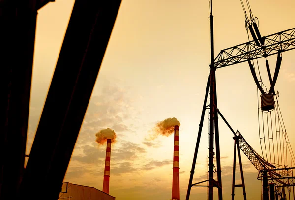 Hoog-voltage kabel converter station — Stockfoto