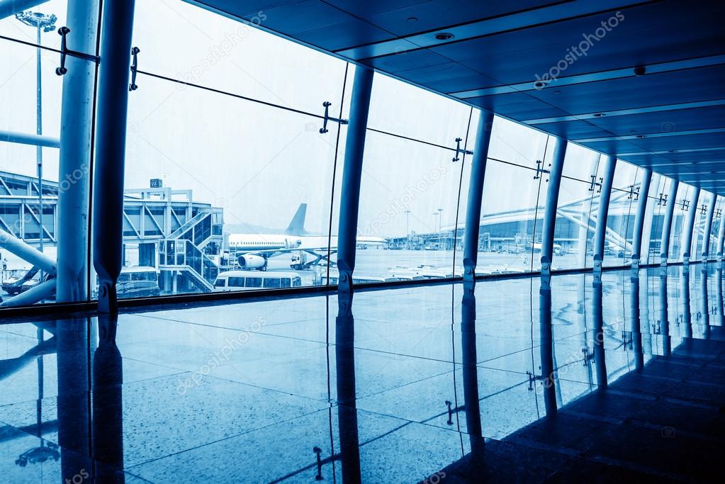 contemporary hallway of airport