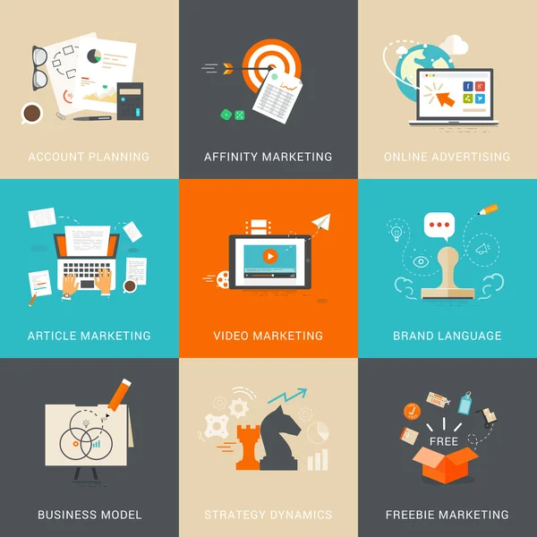 İş ve pazarlama kavramları hesap planlaması için.