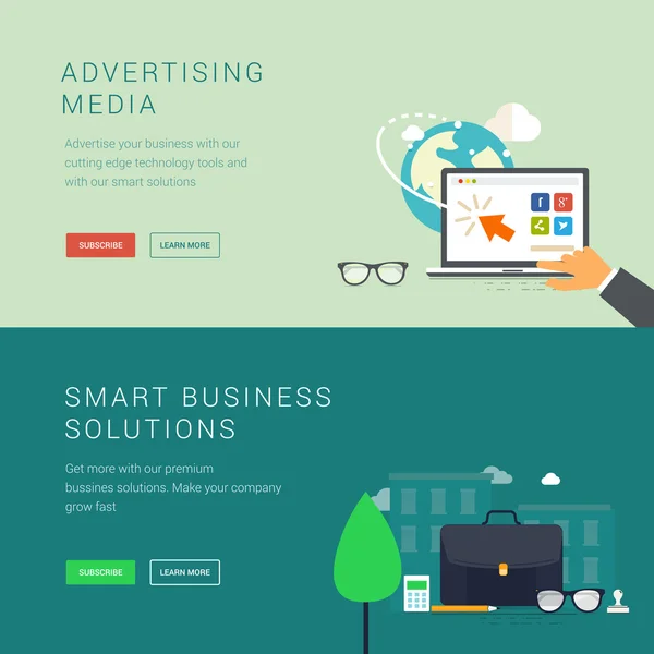 Reklam medya ve akıllı iş çözüm kavramı