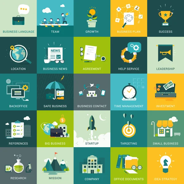 İşletme ve pazarlama kavramları düz tasarlanmış