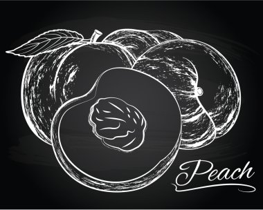 Lezzetli şeftali vektör çizim