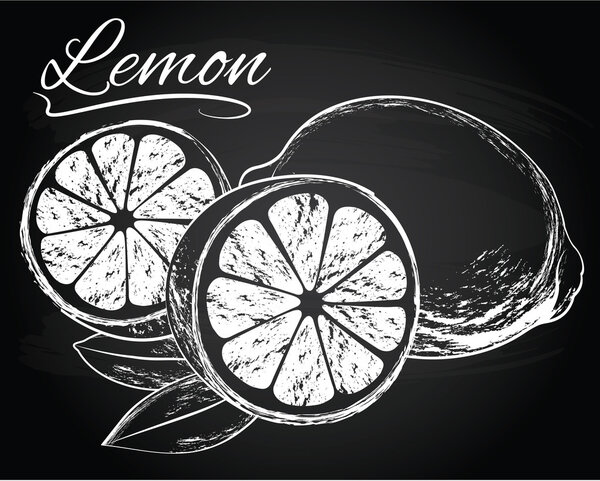 Векторные лимоны с листьями
