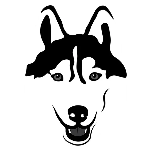 Siberian Husky Portrait. Isolated Vector Illustration — Stock Vector