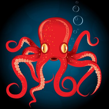 Resimde ahtapot vektör hayvan su altında