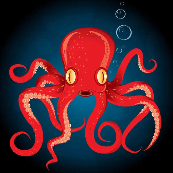 Illustration octopus vector animal underwater — Stock Vector