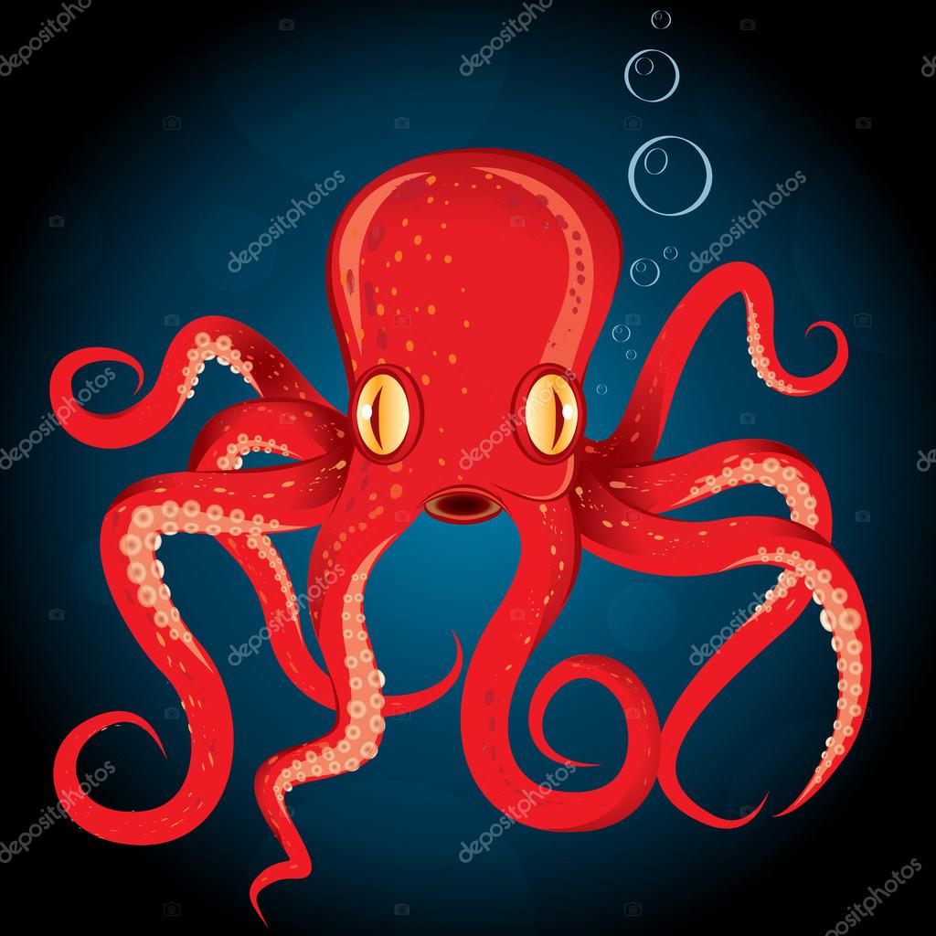 コミック漫画タコストックベクター ロイヤリティフリーコミック漫画タコイラスト Depositphotos