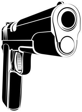 Pistol 1911 gun fire 45 caliber clipart